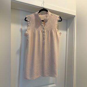 Women's Cream Sleeveless Top